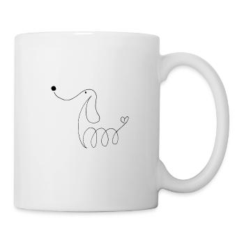 Hund Dog Illustration - Tasse - Weiß - Rechts