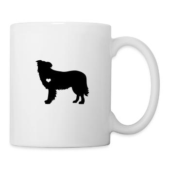 Cadeau de battement de coeur de berger de chien de berger de frontière - Mug blanc - blanc - Droite