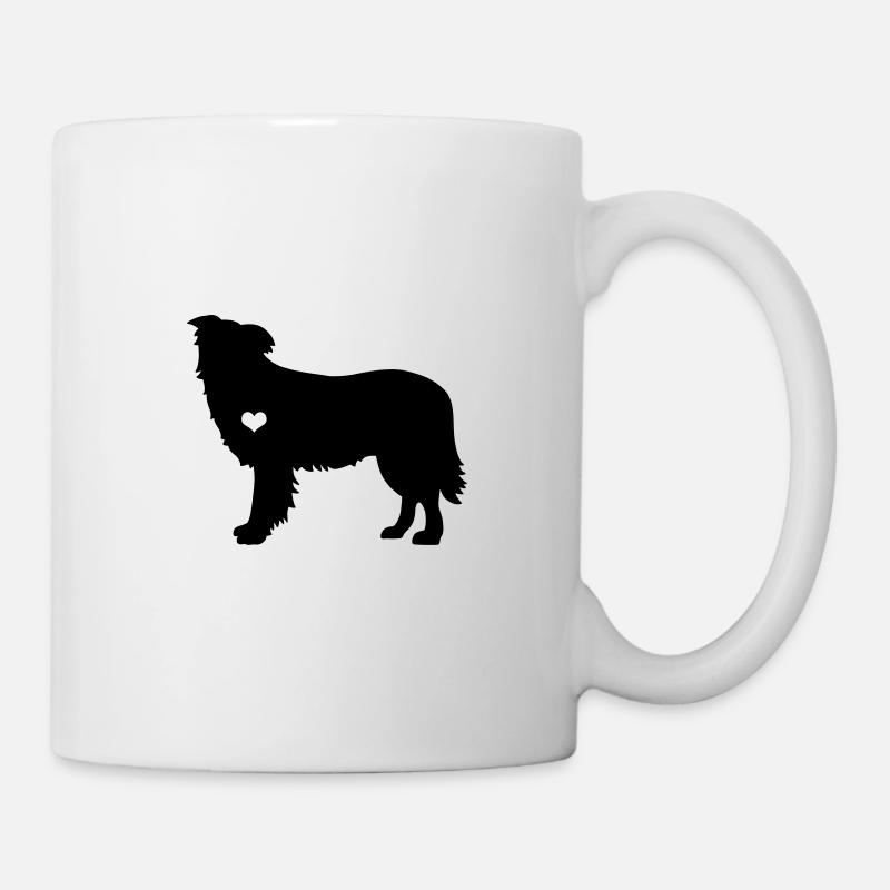 Border Collie Hütehund Schäfer Herzschlag Geschenk - Tasse - Weiß