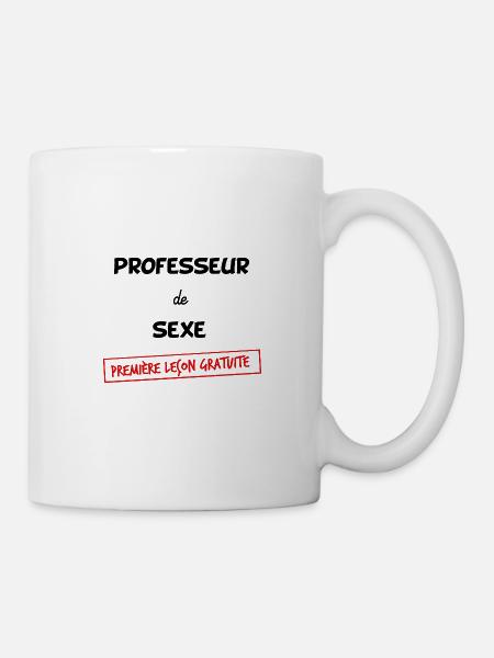 professeur de sexe première leçon gratuite ! - Mug blanc - blanc