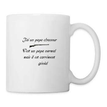 j ai un papa chasseur - Mug blanc - blanc - Droite