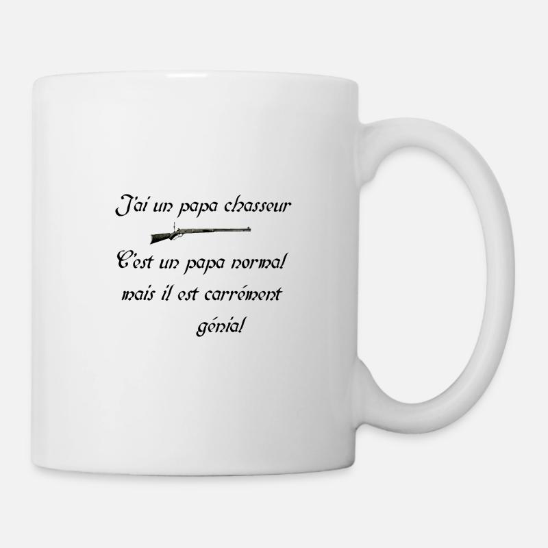 j ai un papa chasseur - Mug blanc - blanc