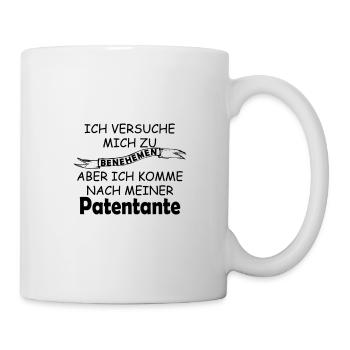 Ich versuche Mich zu benehmen Patentante - Tasse - Weiß - Rechts