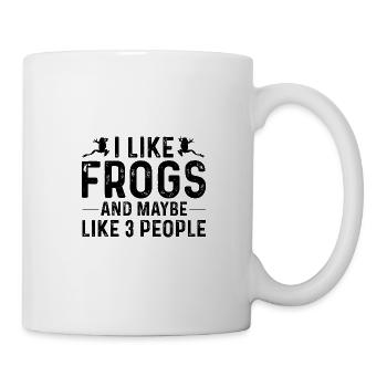J’AIME LES GRENOUILLES ET PEUT-ÊTRE 3 PERSONNES - Mug blanc - blanc - Droite