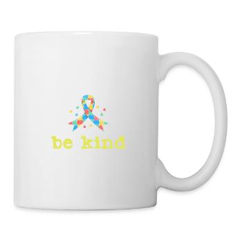 Lustiges Zitat Güte Ribbon Herz Autismus - Tasse - Weiß - Rechts