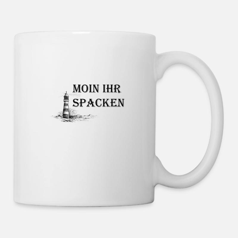 Moin Ihr Spacken Segeln Leuchtturm Geschenk - Tasse - Weiß