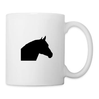 Pferdekopf- 3 - Tasse - Weiß - Rechts
