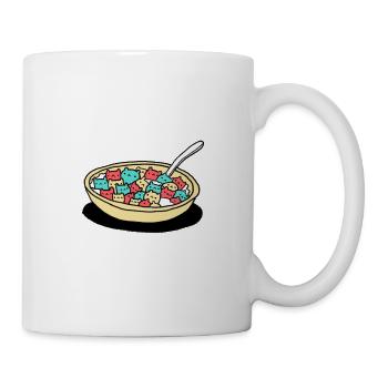 Cornflakes - Frühstück - Katze - Katzen - Süß - Tasse - Weiß - Rechts