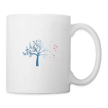 Warming stripes - loose nature / tree - Mug - white - Right