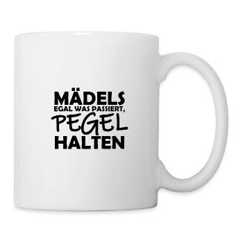 Maedels Pegel halten - Tasse - Weiß - Rechts