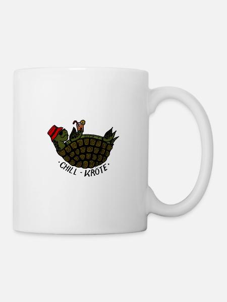 Chill-Kröte - Schildkröte am chillen - Tasse - Weiß