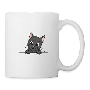 Katze Comic - Tasse - Weiß - Rechts