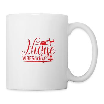 Nur Krankenschwester Vibes Krankenhaus Sprüche - Tasse - Weiß - Rechts