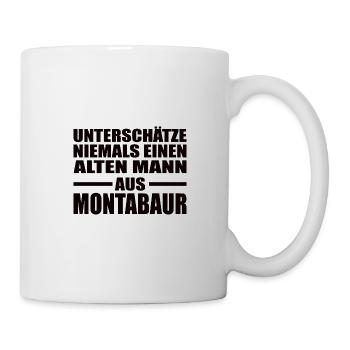 Alter Mann Montabaur Rentner Geburtstag Heimat - Tasse - Weiß - Rechts