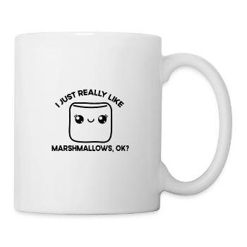 J’aime les guimauves, ok, j’adore les guimauves - Mug blanc - blanc - Droite