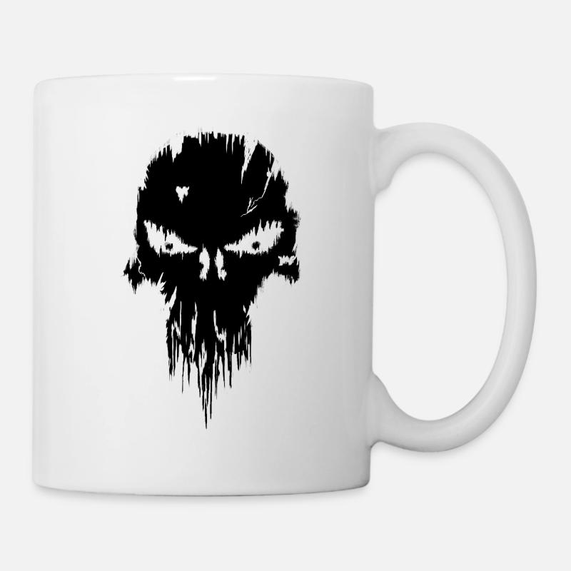 Schwarzer Totenkopf - Tasse - Weiß