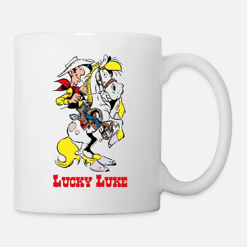 Lucky Luke Avec Le Cheval Jolly Jumper - Mug blanc - blanc