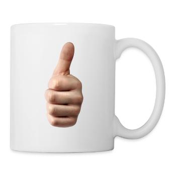 Daumen hoch - Tasse - Weiß - Rechts