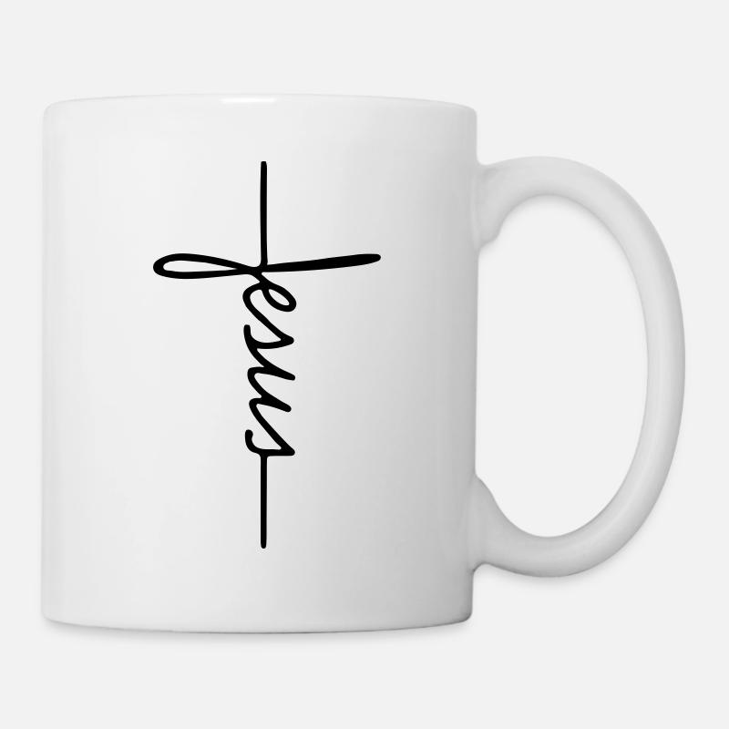 Jesus Kreuz Christentum Glauben Spruch Geschenk - Tasse - Weiß