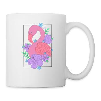 Flamingo Flower Flower - Mug blanc - blanc - Droite