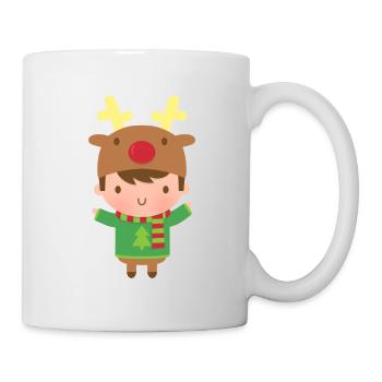 Mignon, noël, garçon, renne - Mug blanc - blanc - Droite