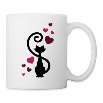 Cat Love In Love - cat in love - gift idea - Mug - white - Right