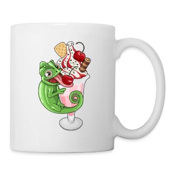 Ice cream cups with chameleon - Mug - white - Right