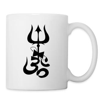 Trishula Shiva Om Trishul schwarzes Thema - Tasse - Weiß - Rechts