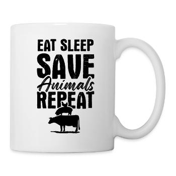 eat sleep animal protection repeat - Mug - white - Right