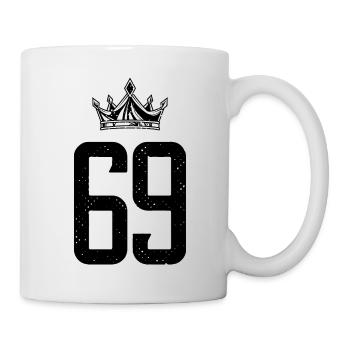 69 Zahl Krone - Tasse - Weiß - Rechts