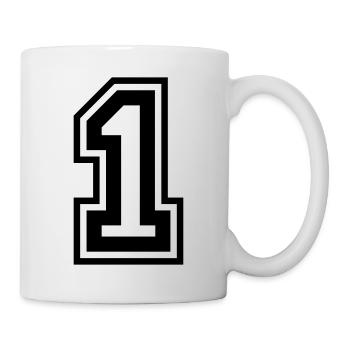 1 Zahl nummer - Tasse - Weiß - Rechts
