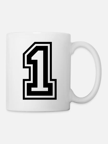 1 Numéro de numéro - Mug blanc - blanc