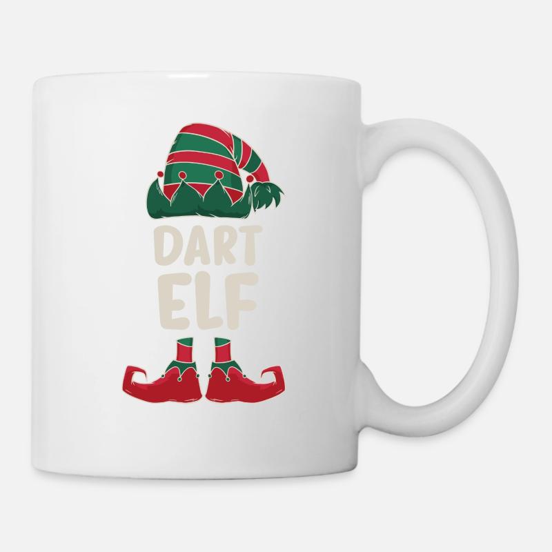 Dart Elf Familien Partner Weihnachtsgeschenk - Tasse - Weiß