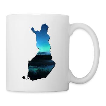 Map of Finland, the flag of finland - Mug - white - Right
