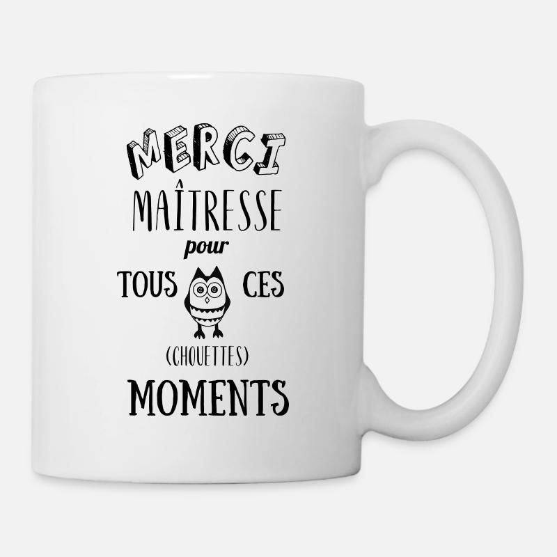merci maîtresse humour - Mug blanc - blanc