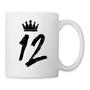 12 Zahl Krone - Tasse - Weiß - Rechts