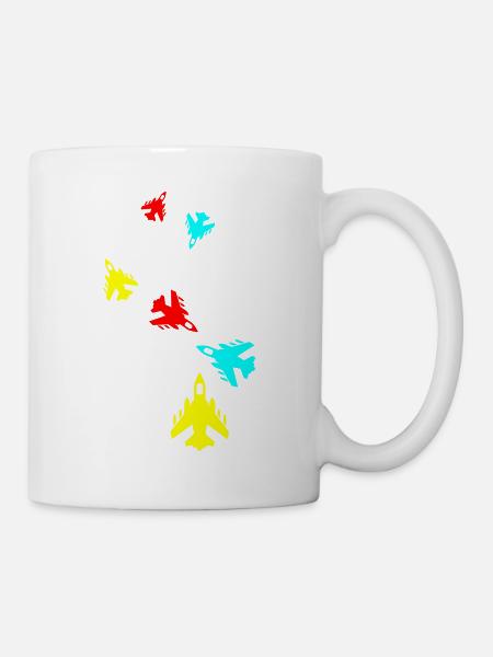 Flugzeug jet symbol - Tasse - Weiß