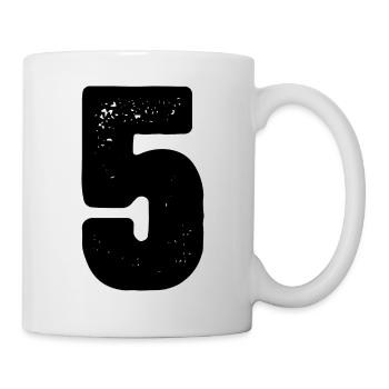 5 Number jersey - Mug - white - Right