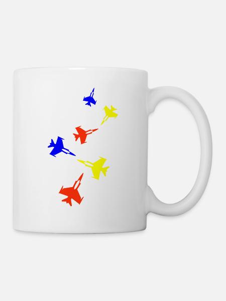 Flugzeug jet symbol - Tasse - Weiß