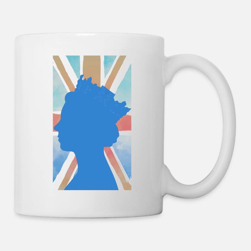 QUEEN ELIZABETH DRAPEAU DU ROYAUME-UNI UNION JACK ROYAUME DU CIEL - Mug blanc - blanc