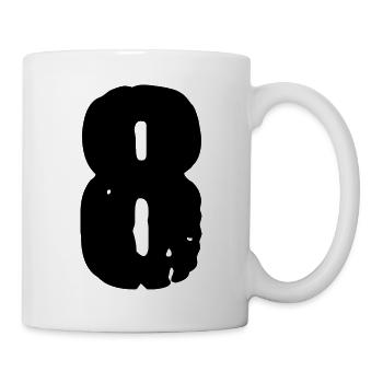 Maillot à 8 chiffres - Mug blanc - blanc - Droite