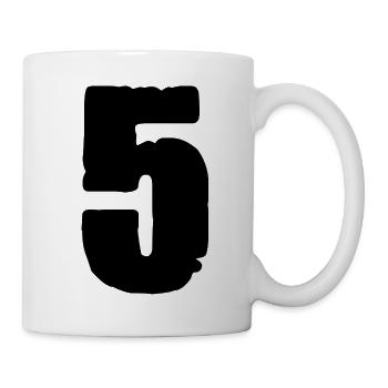 5 Number jersey - Mug - white - Right