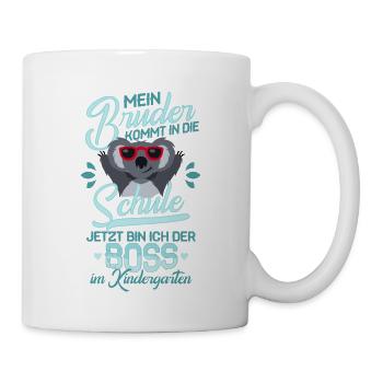 Lustiger Kindergarten Spruch Geschenk Jungs Bruder - Tasse - Weiß - Rechts