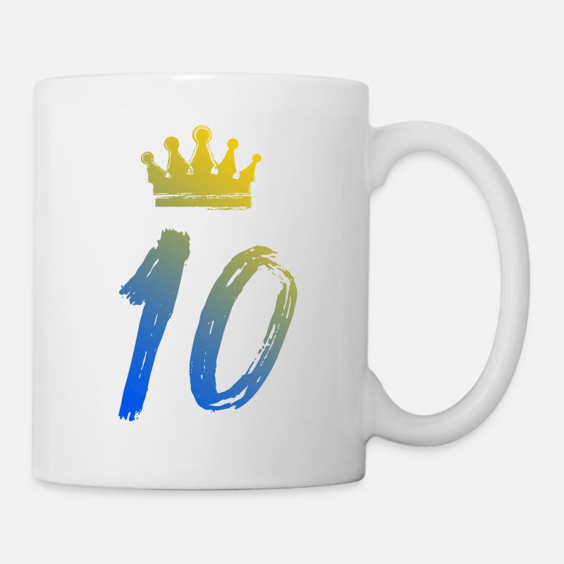 10 Zahl Krone - Tasse - Weiß