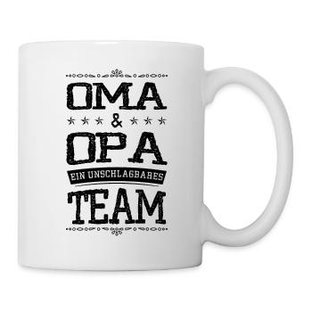 oma und opa team - Tasse - Weiß - Rechts
