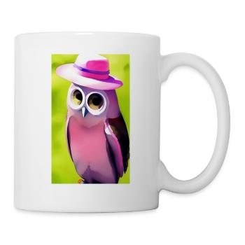 Eule mit Hut - Tasse - Weiß - Rechts
