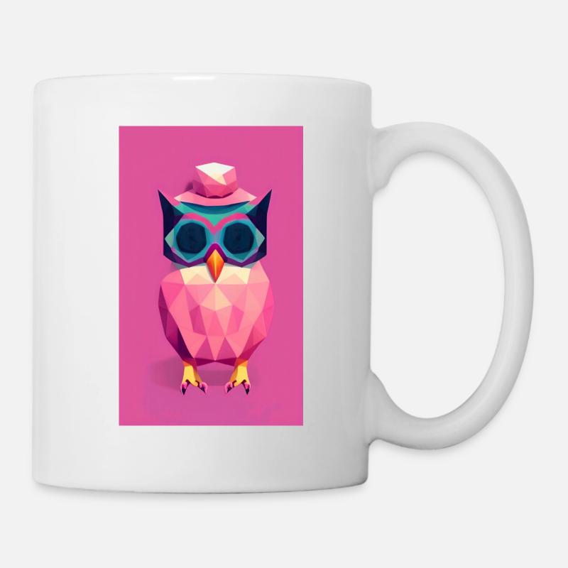 Hibou avec chapeau - Mug blanc - blanc