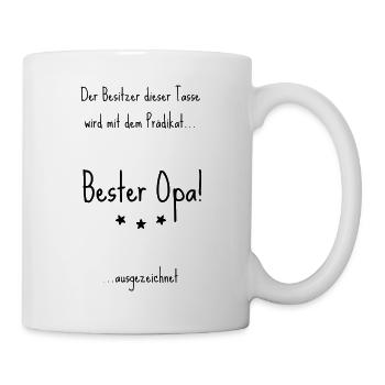 Prädikat Bester Opa! - Tasse - Weiß - Rechts