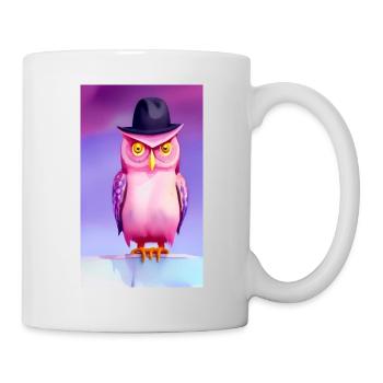 Eule mit Hut - Tasse - Weiß - Rechts