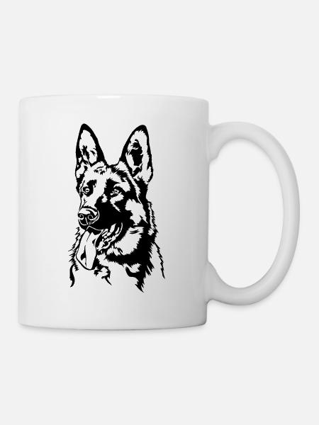 Deutscher Schäferhund Hunde Portrait Hund Wilsigns - Tasse - Weiß